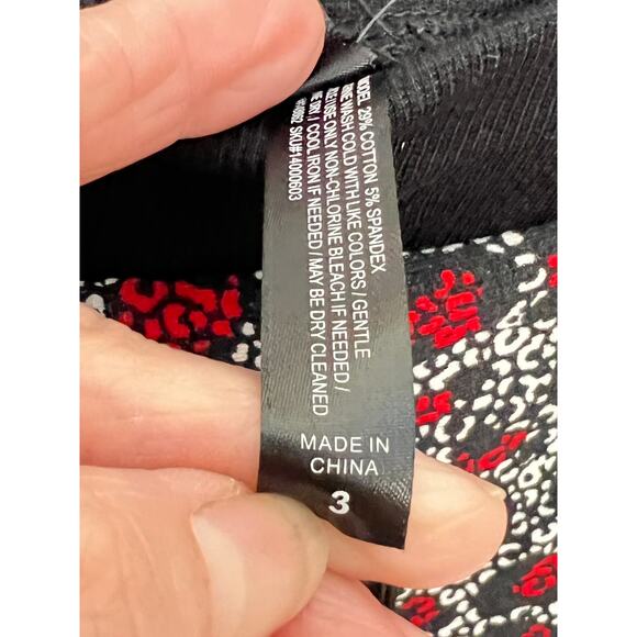 Torrid Sleep pants black/red animal print jogger pockets pull-on draw string - Picture 8 of 9